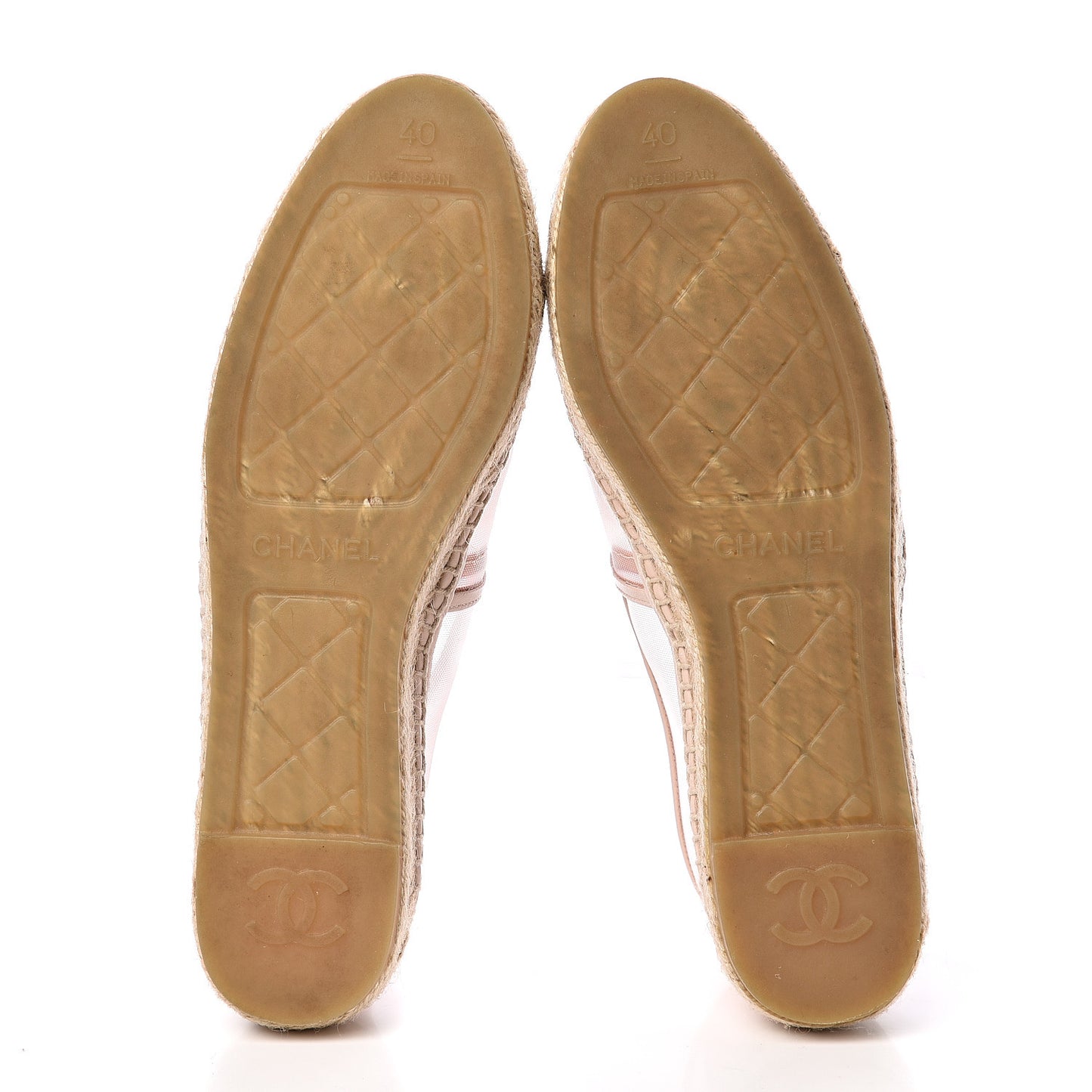 Mesh Grosgrain CC Espadrilles 40 Pink