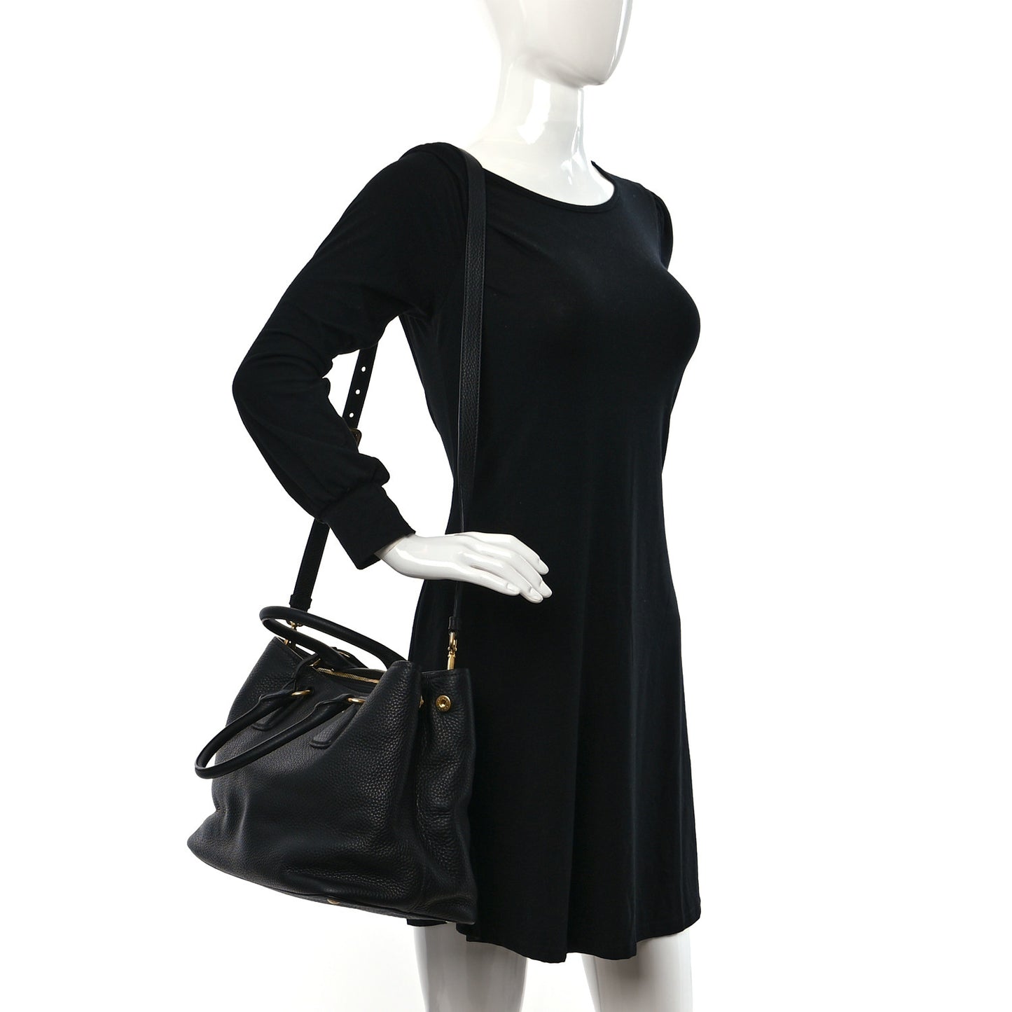 Vitello Daino Tote Black