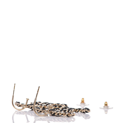 Chanel Satin CC Chain Earrings Light Gold Blac Light Gold Black 3 of 4