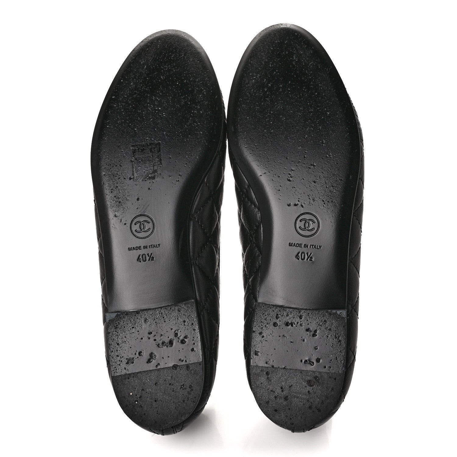 Chanel Aged Calfskin Quilted Cap Toe Ballerina Flats 40.5 Black 5 of 9