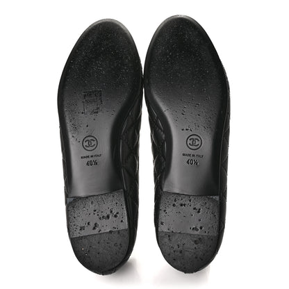 Chanel Aged Calfskin Quilted Cap Toe Ballerina Flats 40.5 Black 5 of 9