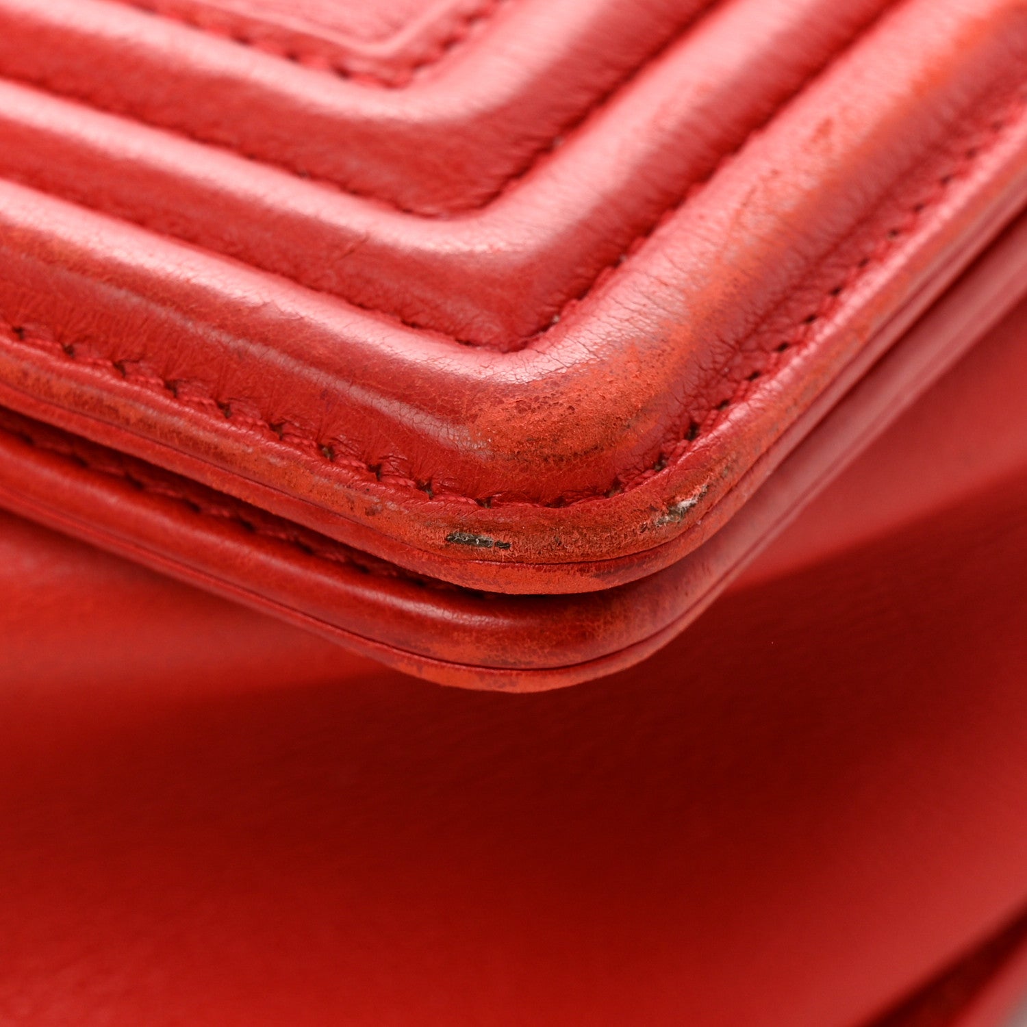 Chanel Calfskin Double Stitch New Medium Boy Flap Red 12 of 16