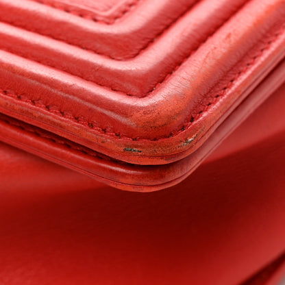 Chanel Calfskin Double Stitch New Medium Boy Flap Red 12 of 16