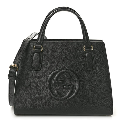 Gucci Pebbled Calfskin Medium Soho Top Handle Satchel Black 1 of 10