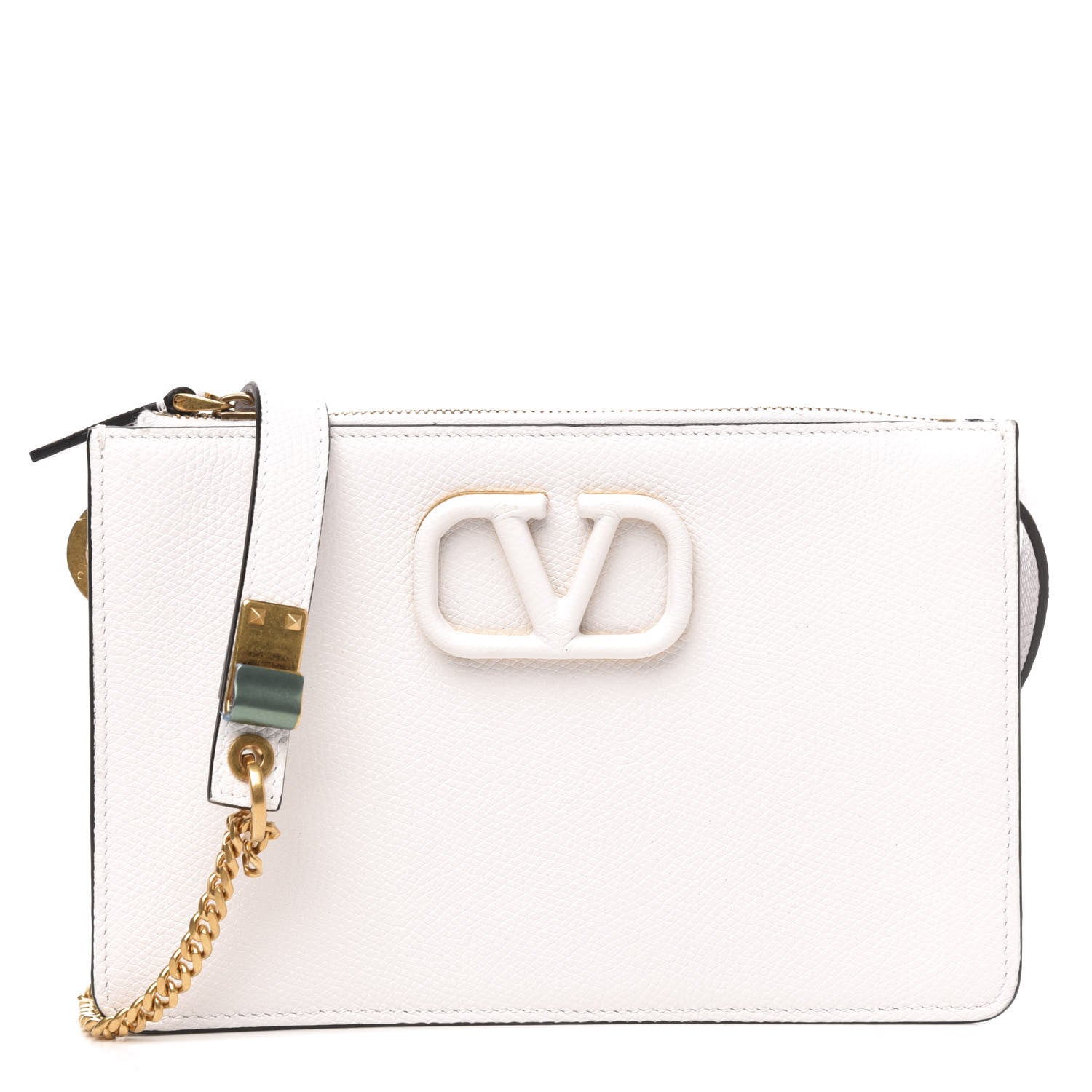 Valentino Garavani Grainy Calfskin VSling Pouch With Strap Optic White 3 of 10