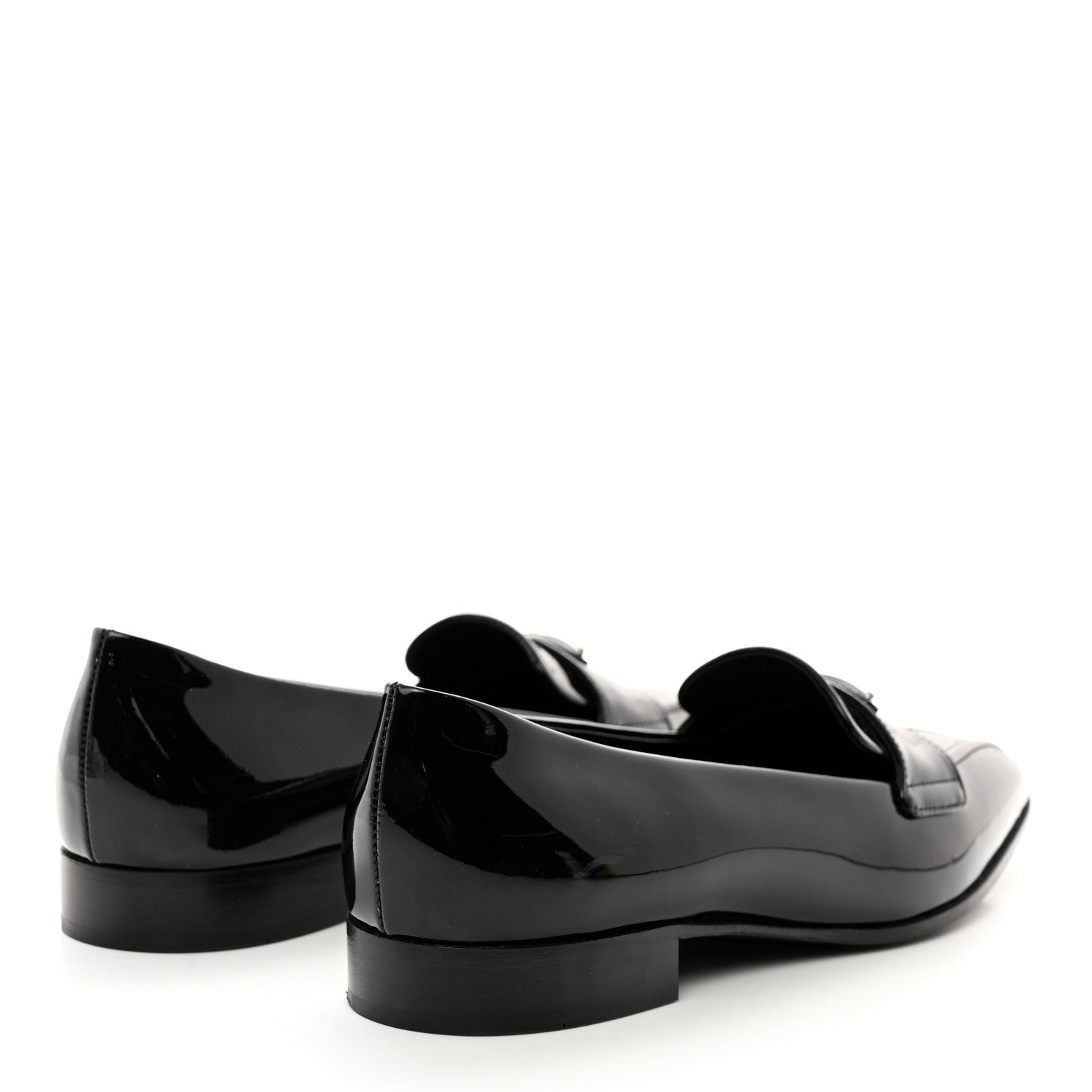 Prada Vernice Triangle Pointed Toe 25mm Loafers 37.5 Black 4 of 8