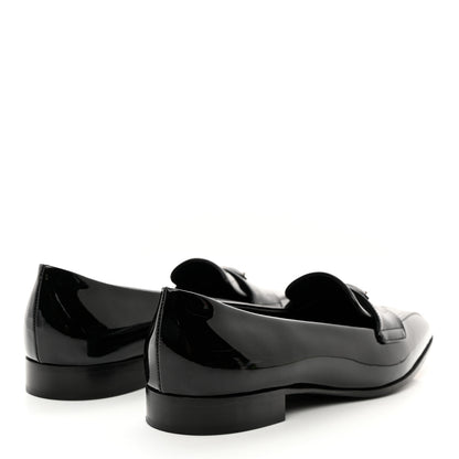 Prada Vernice Triangle Pointed Toe 25mm Loafers 37.5 Black 4 of 8