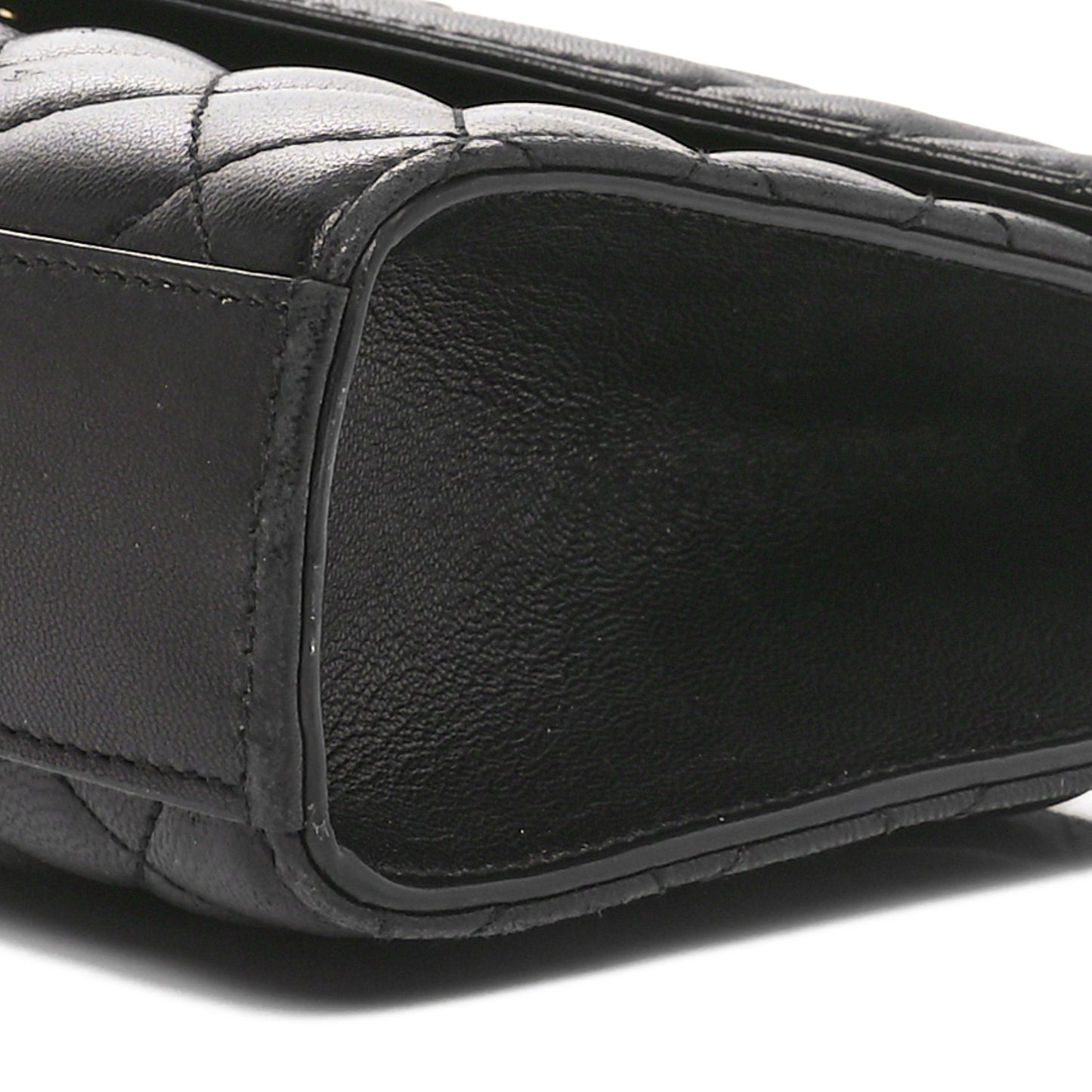 Lambskin Mixed Matelasse Triquilt Medium Monogram Satchel Black