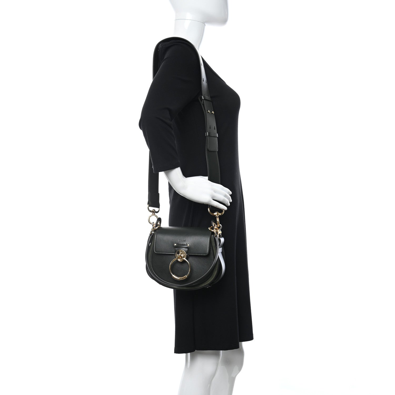 Chloe Calfskin Suede Small Tess Bag Night Forest 2 of 9
