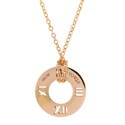 Tiffany 18K Rose Gold Diamond Atlas Pierced Pendant Necklace 3 of 3