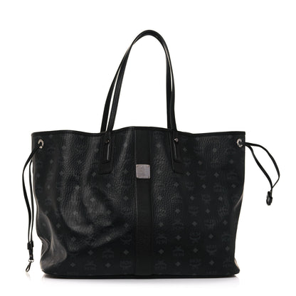 MCM Visetos Large Liz Reversible Shopper Tote Black 3 of 19