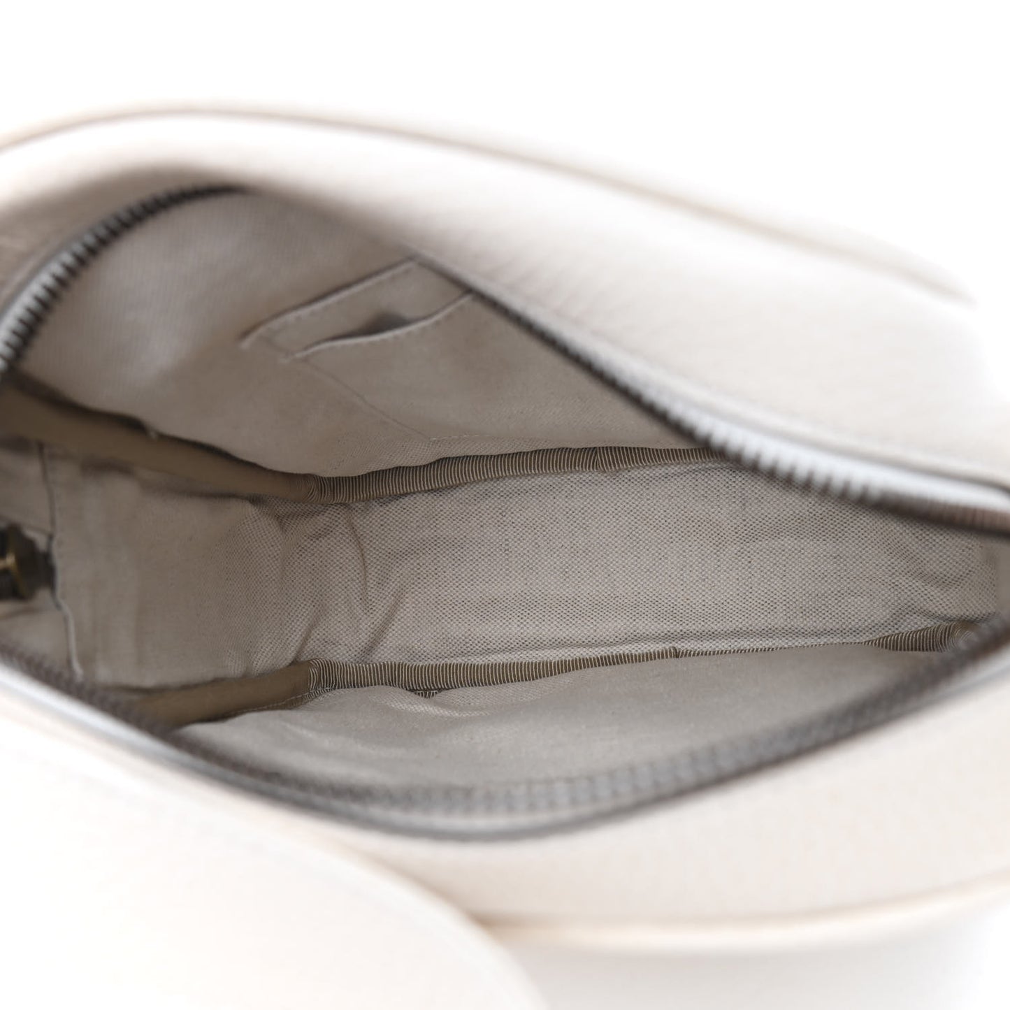 Grained Calfskin Logo Messenger Bag White