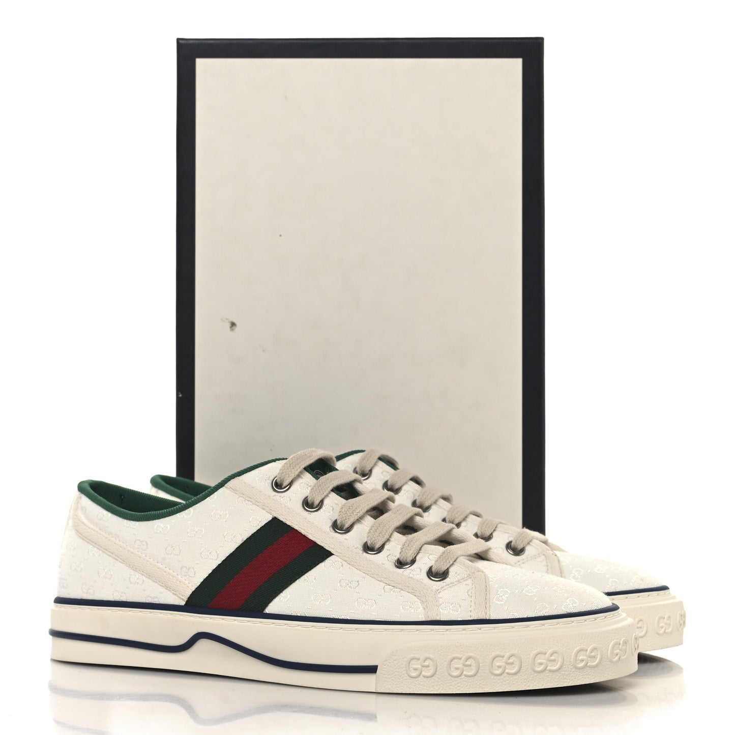 Jacquard Mini GG Monogram Web Womens 1977 Tennis Sneakers 40.5 White