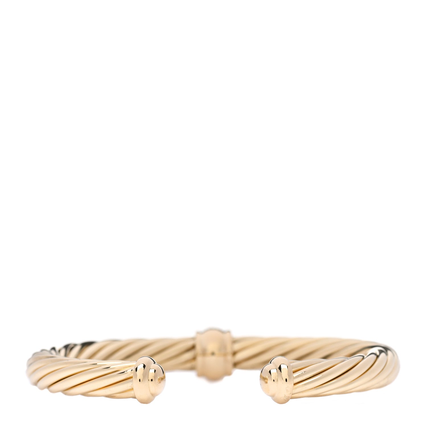 David Yurman 18K Yellow Gold Yellow Sapphire 7mm Cable Single Station Bracelet 3 of 5