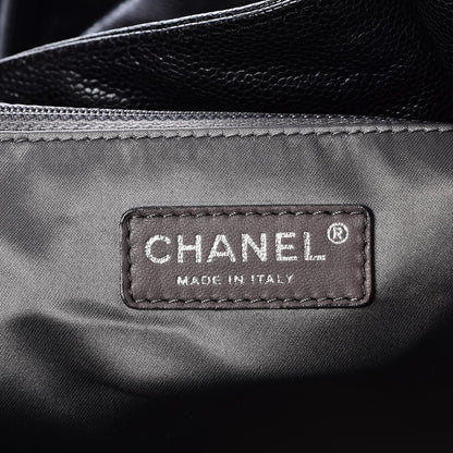Chanel Glazed Caviar Large Pocket In The City Tote Black 6 of 7