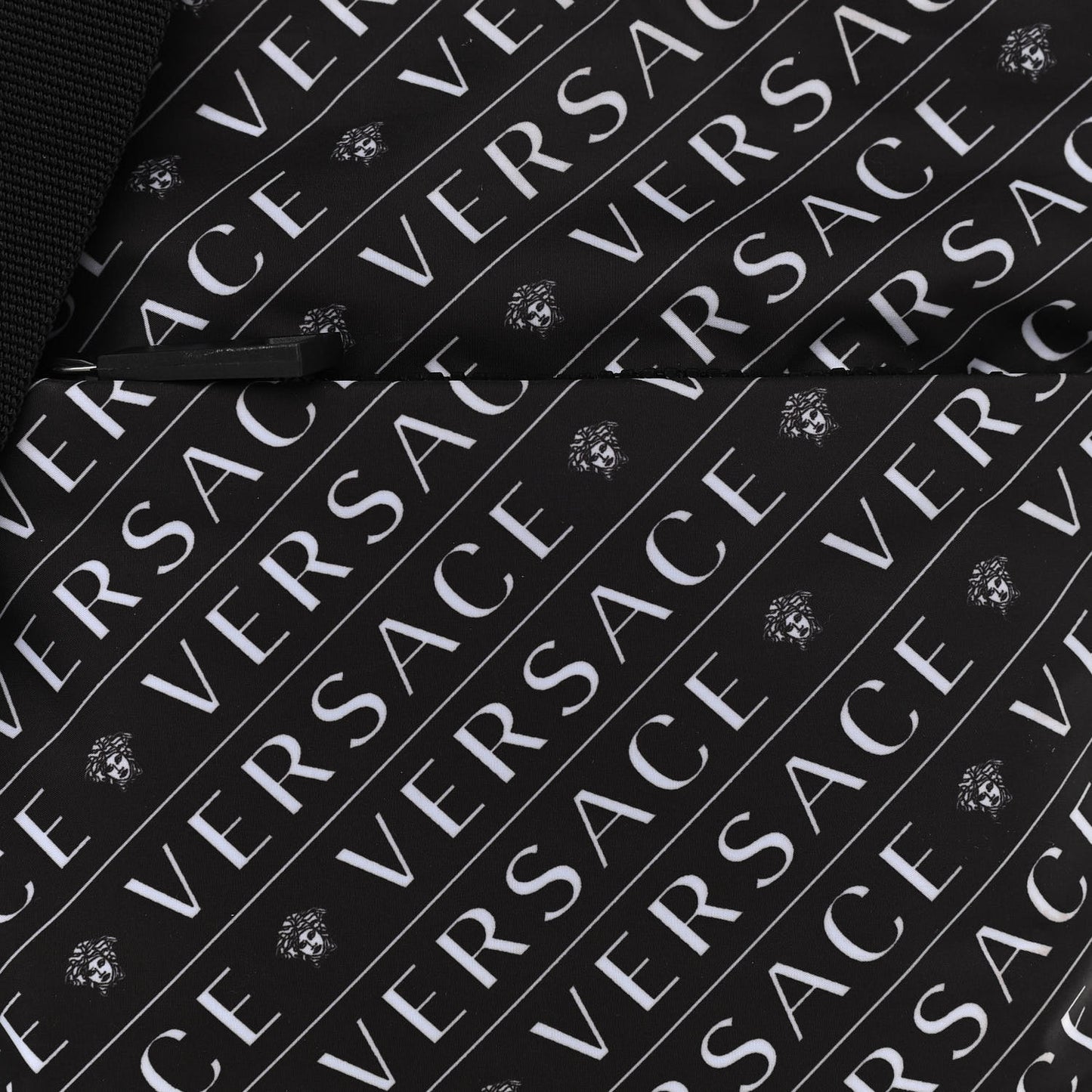 Nylon Logo Crossbody Bag Black White