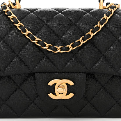 Chanel Caviar Quilted Mini Top Handle Rectangular Flap Black 8 of 11