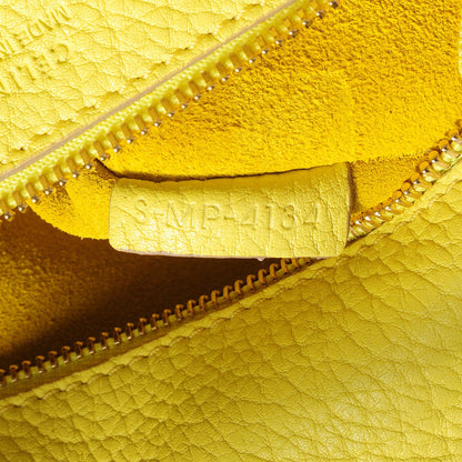 Celine Crisped Calfskin Mini Tie Knot Tote Fluorescent Yellow 7 of 9
