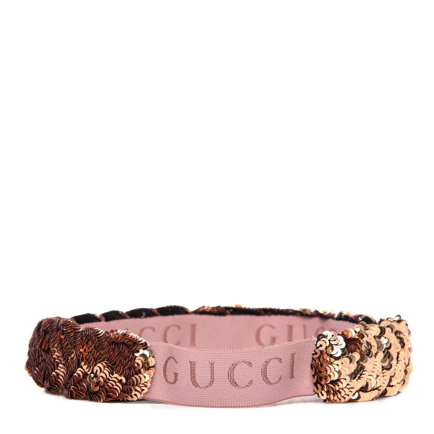 Gucci Sequin Embellished Braided Headband M Gold 2 of 5