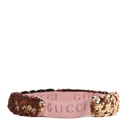 Gucci Sequin Embellished Braided Headband M Gold 2 of 5