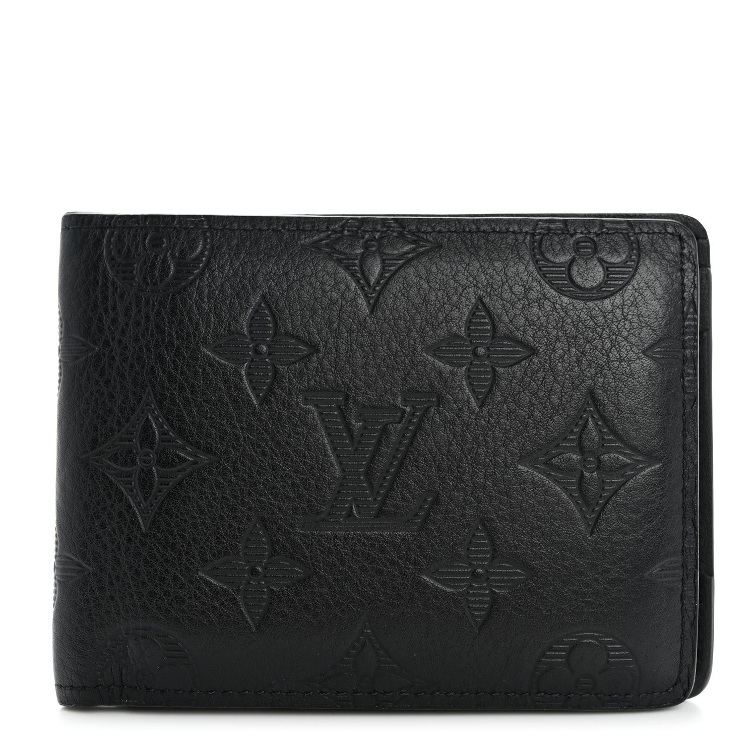 Louis Vuitton Calfskin Monogram Shadow Multiple Wallet Black 1 of 10