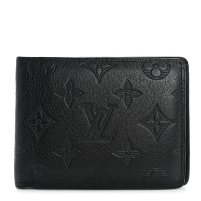 Louis Vuitton Calfskin Monogram Shadow Multiple Wallet Black 1 of 10