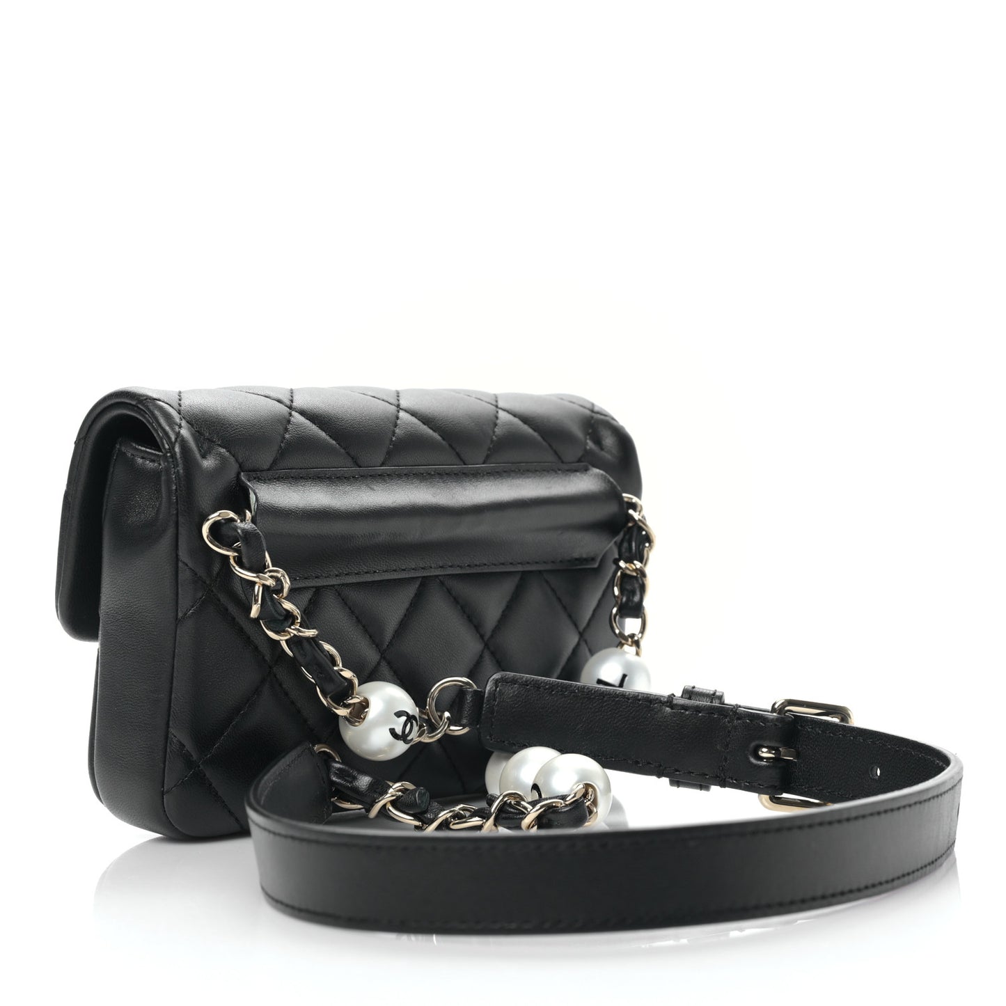 Lambskin Quilted Mini My Precious Waist Bag Black