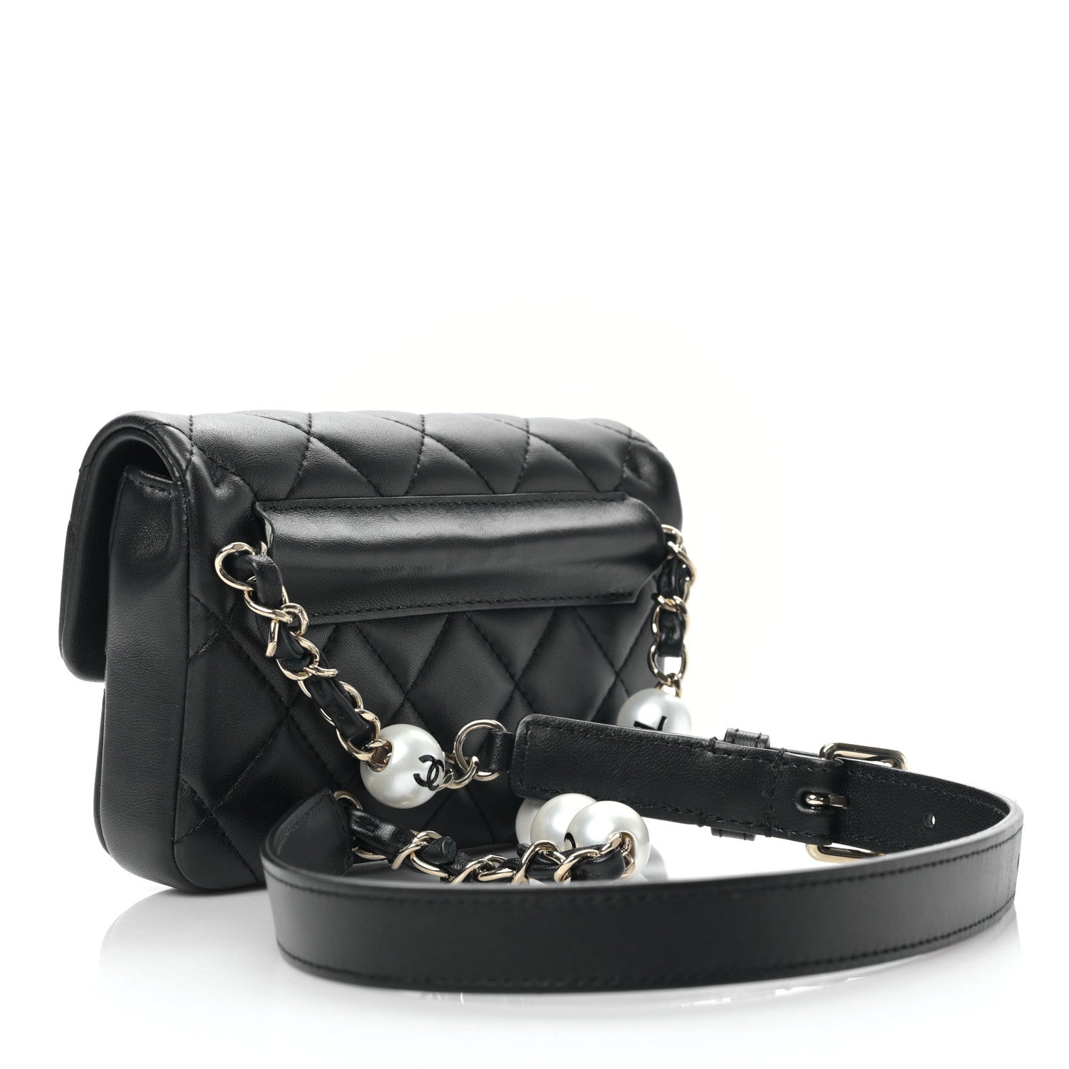 Chanel Lambskin Quilted Mini My Precious Waist Bag Black 3 of 9