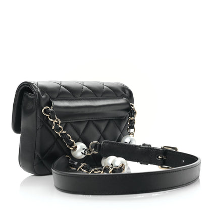Chanel Lambskin Quilted Mini My Precious Waist Bag Black 3 of 9