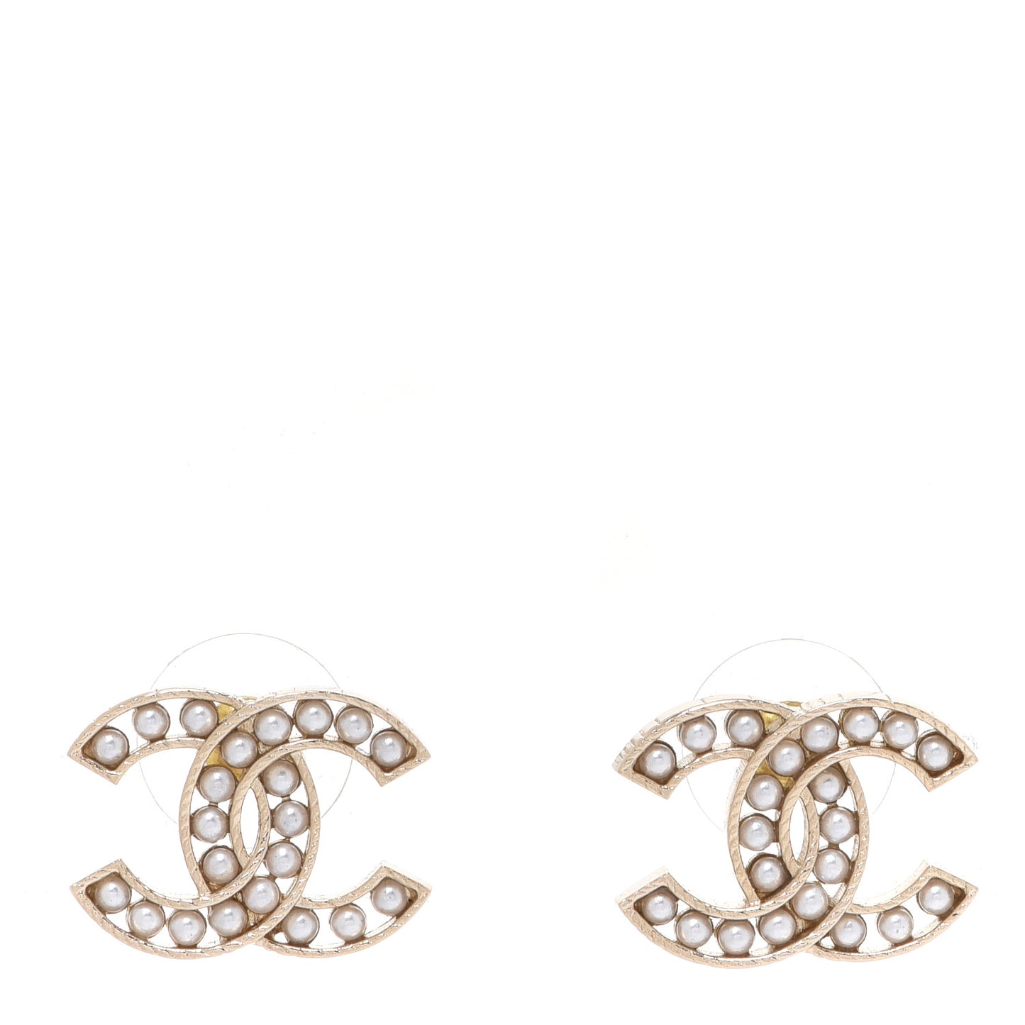 Pearl CC Earrings Gold