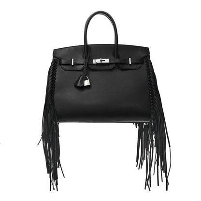 Hermes Evergrain Birkin Sellier Anate Fringed 35 Black 1 of 28
