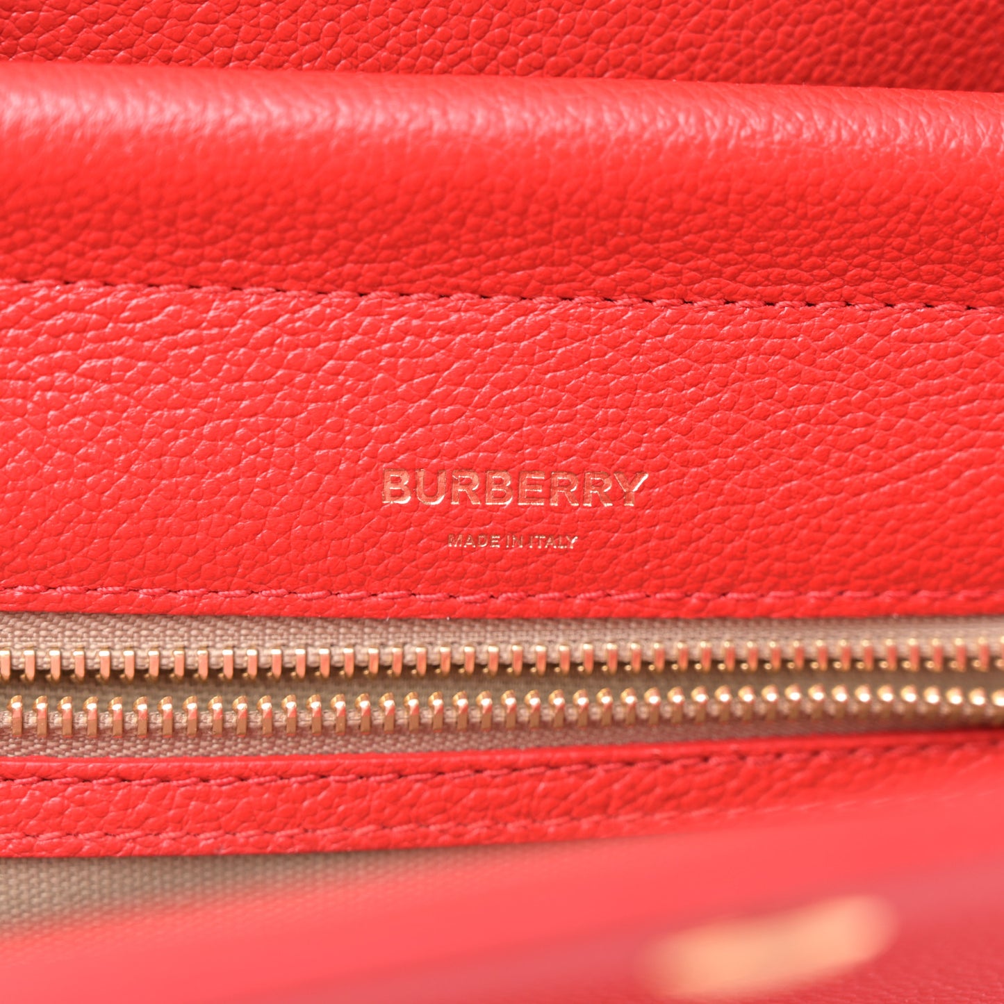 Grainy Calfskin Small Two Handle Title Bag Red