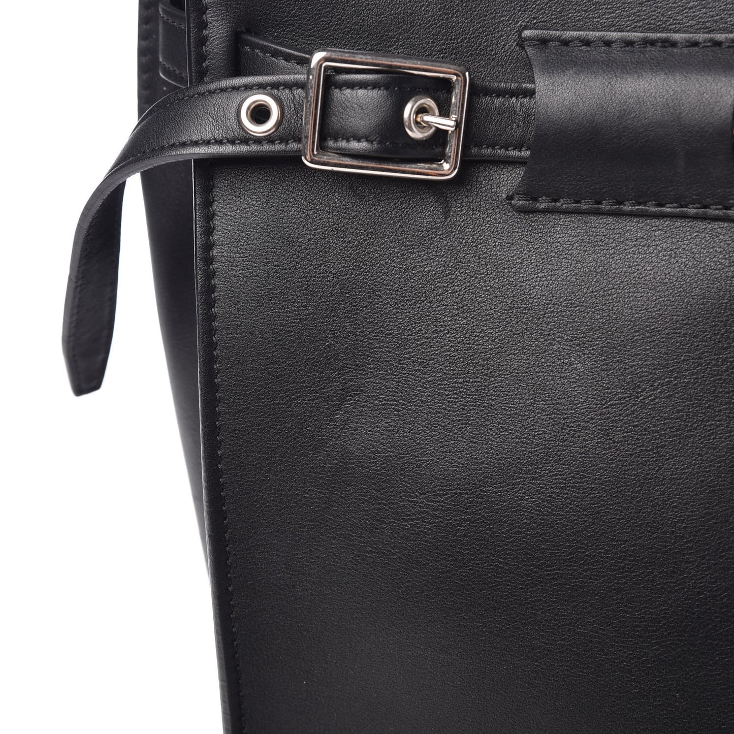 Smooth Calfskin Long Strap Big Bucket Bag Black