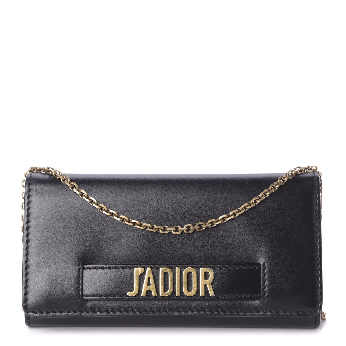 Smooth Calfskin J'adior Croisiere Chain Wallet Black