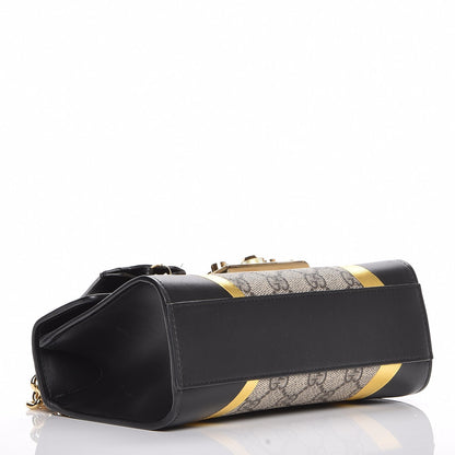 Gucci Calfskin GG Supreme Monogram Small Padlock Shoulder Bag Black Gold 4 of 8