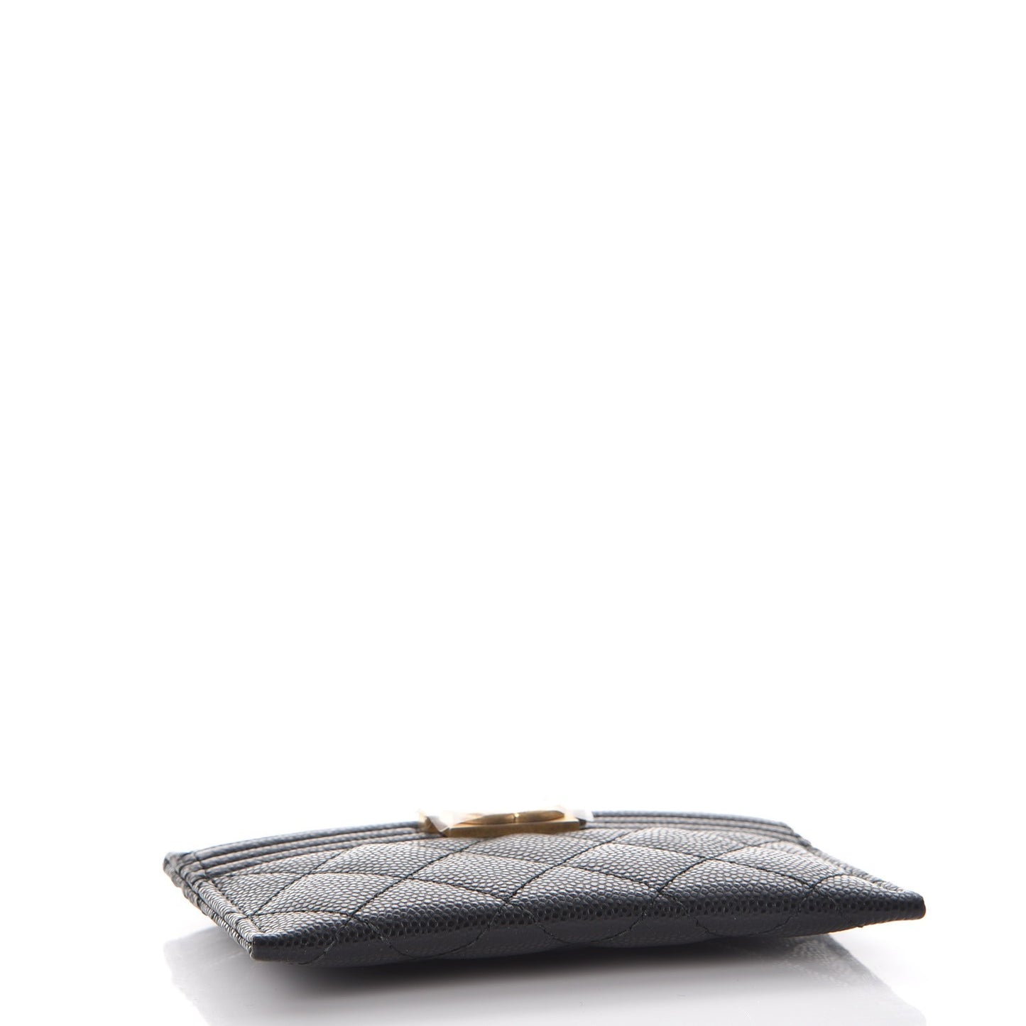 Caviar Quilted Boy Card Holder Black