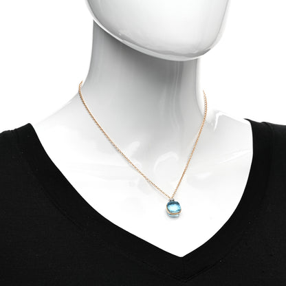 Pomellato 18K Rose Gold Diamond Blue Topaz Nudo Pendant Necklace 2 of 4