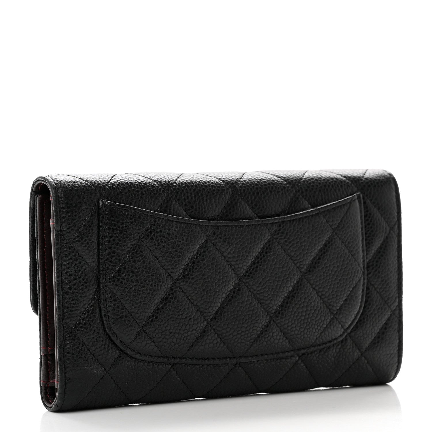Chanel Caviar Quilted Large Gusset Flap Wallet Black 3 of 9