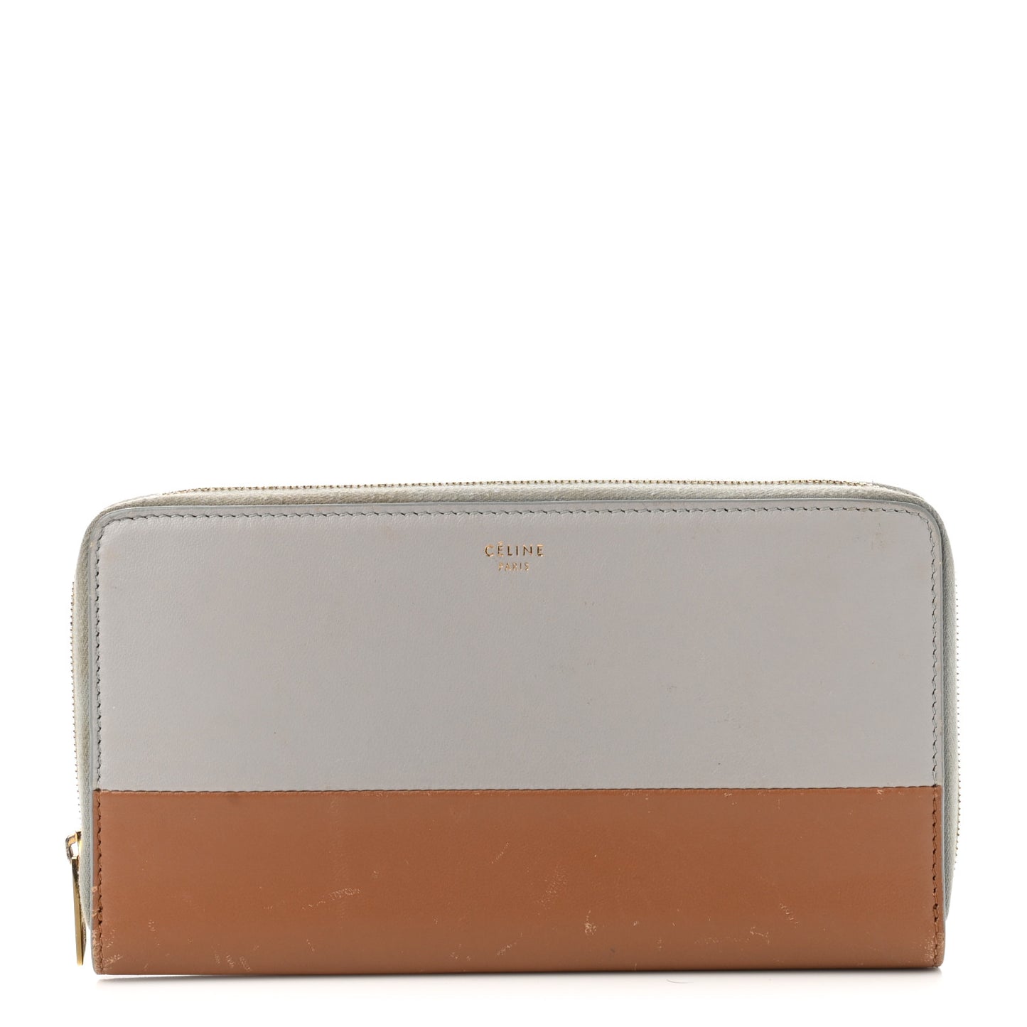 Lambskin Large Zip Around Multifunction Wallet Grey