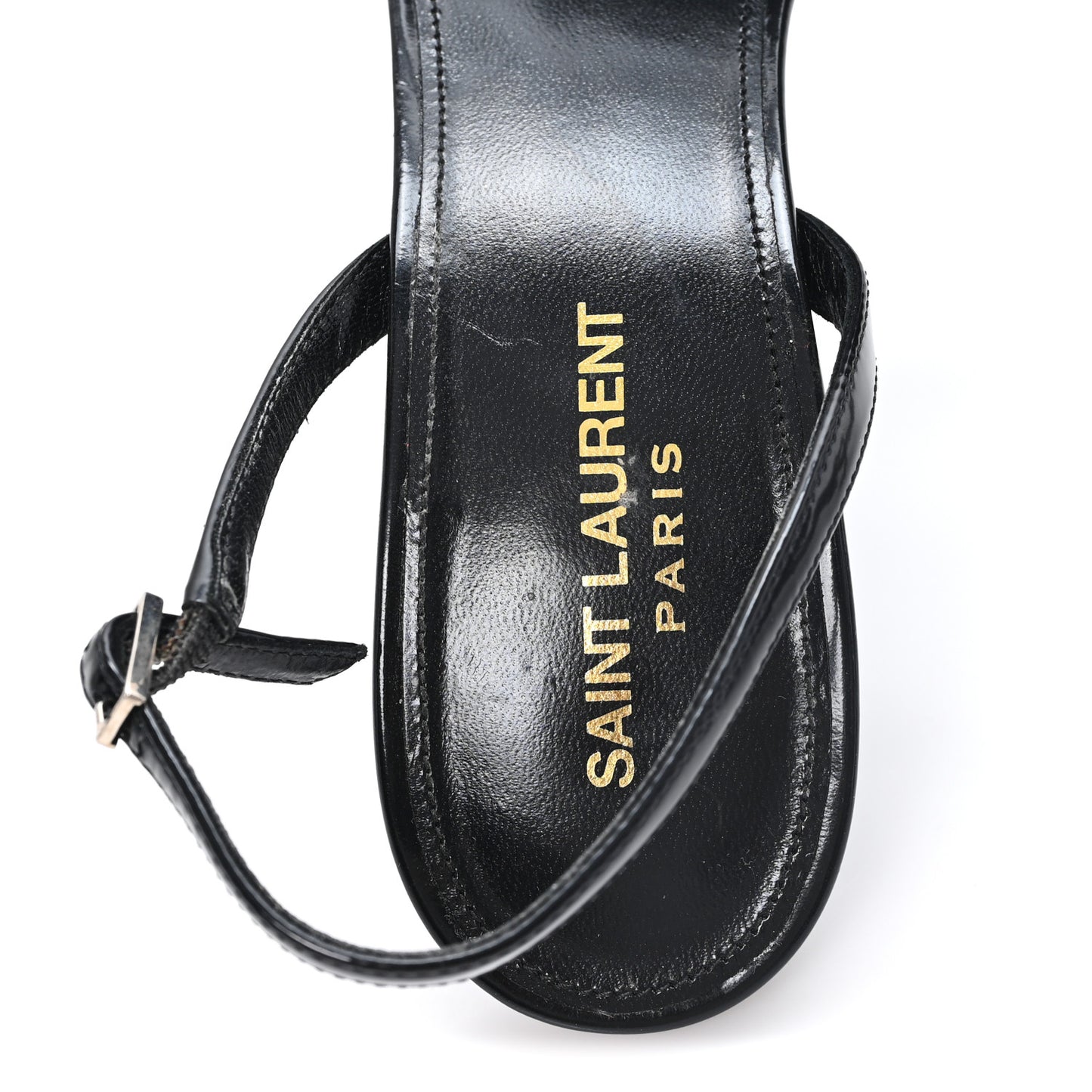 Patent Calfskin Opyum 110 Slingback Sandals 40 Black