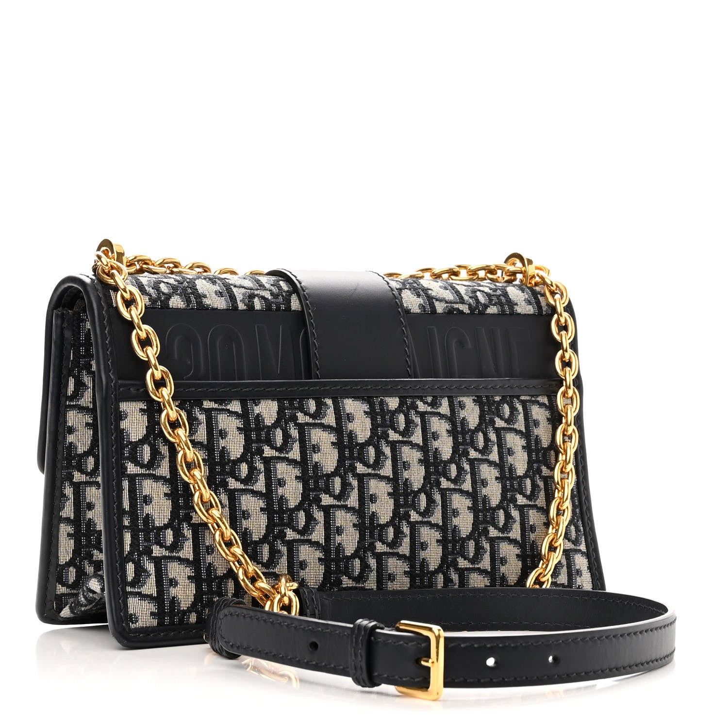 Christian Dior Oblique 30 Montaigne Chain Flap Bag Blue 3 of 10