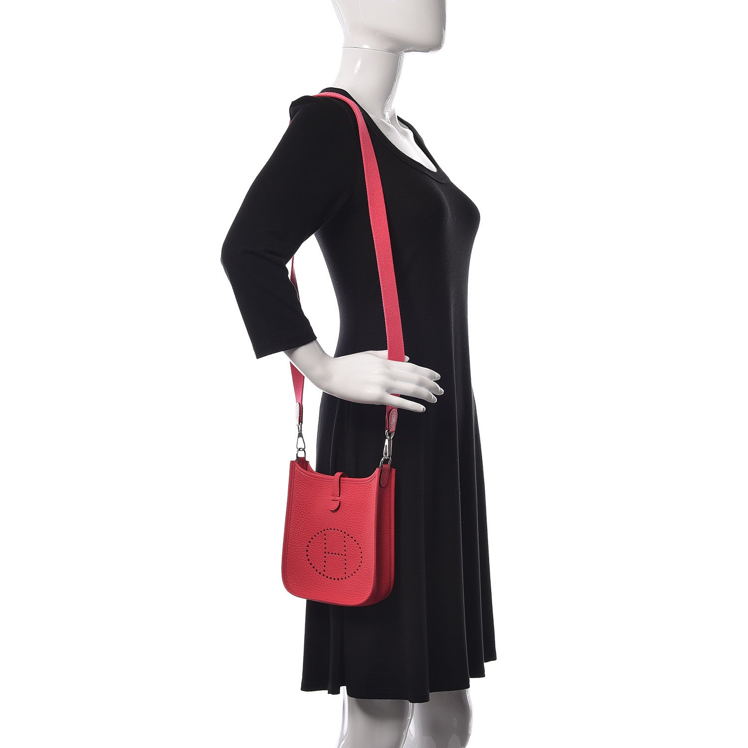 Hermes Taurillon Clemence Evelyne TPM Rose Extreme 2 of 11