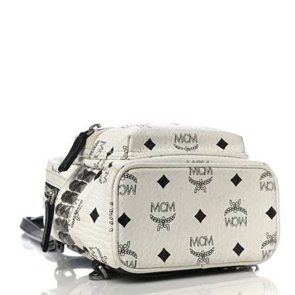 MCM Visetos Side Stud X-Mini Stark Bebe Boo Backpack White 4 of 14
