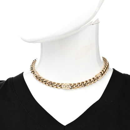 Chanel Metal Enamel Chain CC Choker Gold White 2 of 6