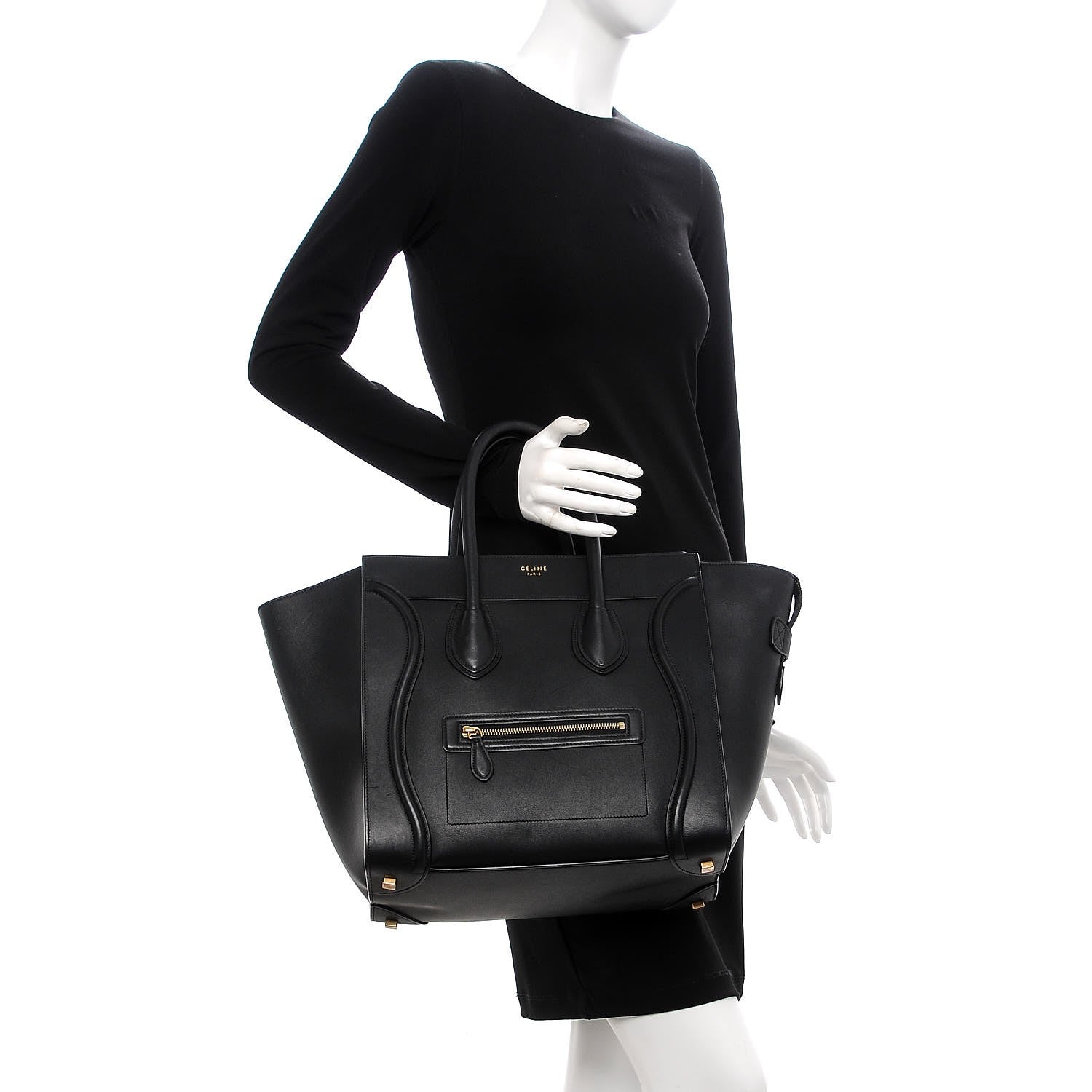 Celine Smooth Calfskin Mini Luggage Black 2 of 15