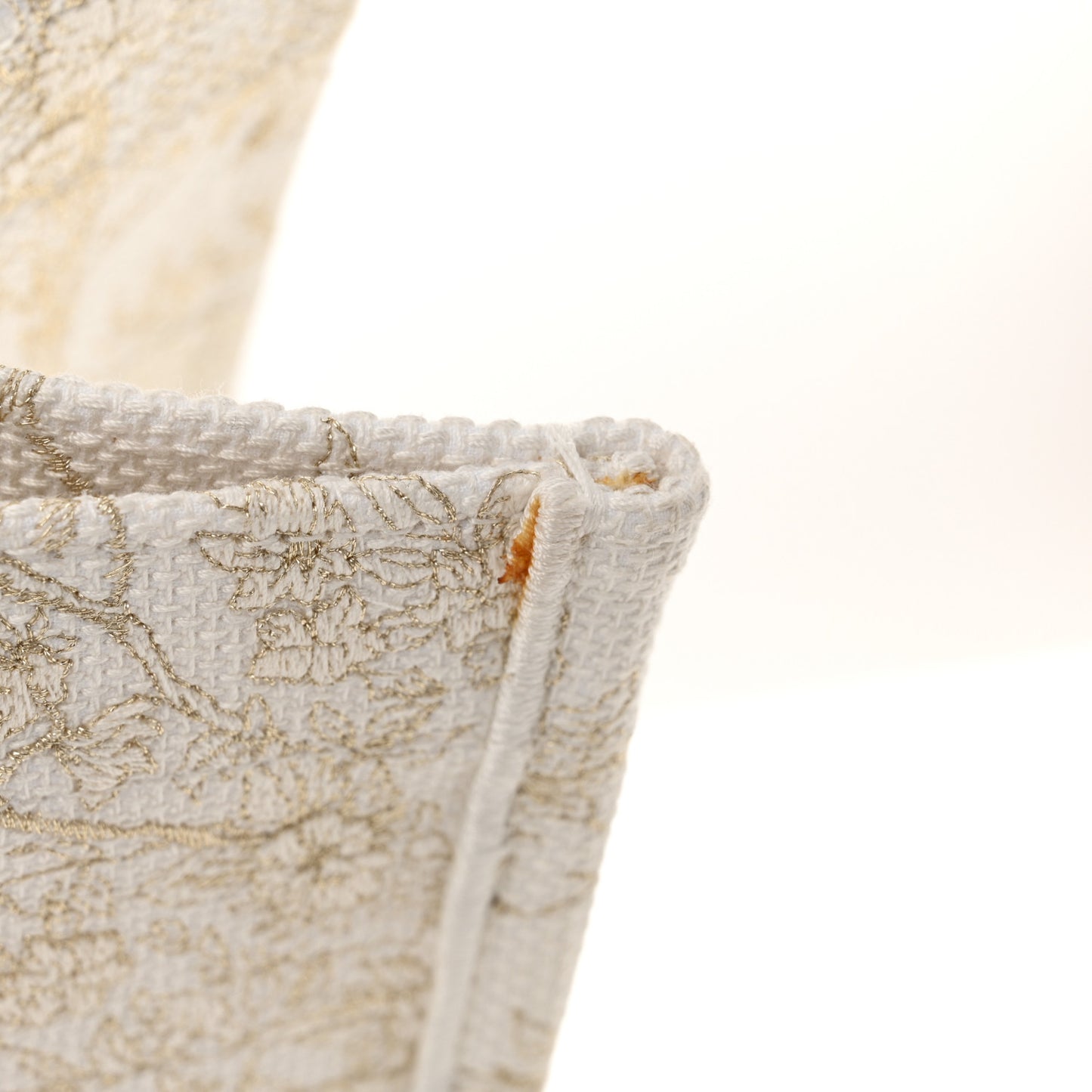 Canvas Embroidered Medium Jardin D'Hiver Book Tote White Gold