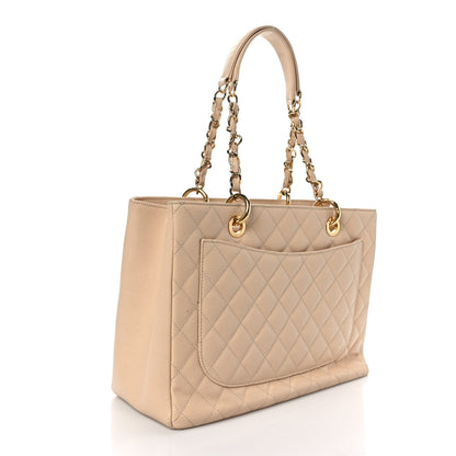 Chanel Caviar Quilted Grand Shopping Tote GST Beige Clair 3 of 10
