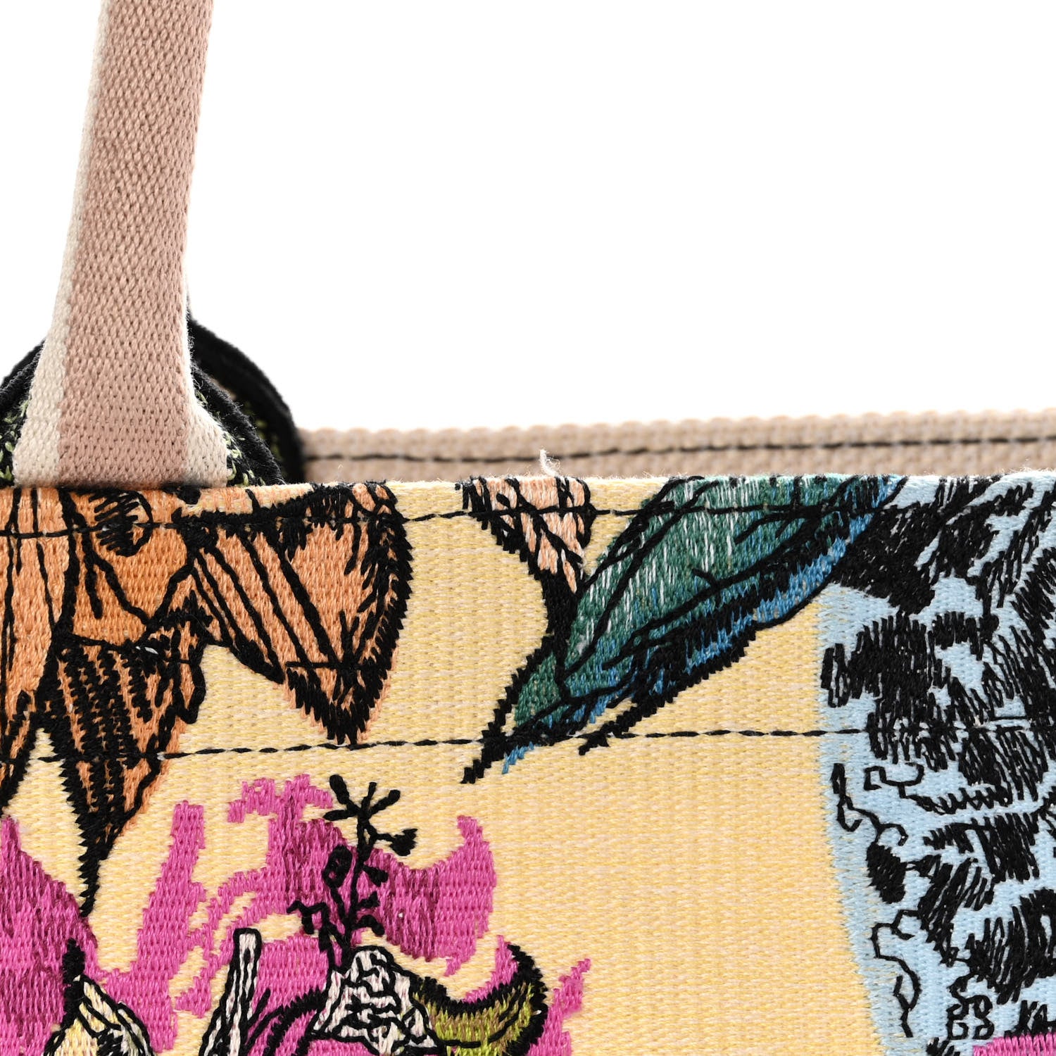 Christian Dior Canvas Embroidered Medium Coeur En Fleurs Book Tote Multicolor 11 of 12
