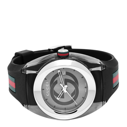 Gucci Stainless Steel Rubber 46mm Sync Web Quartz Watch Grey 2 of 5