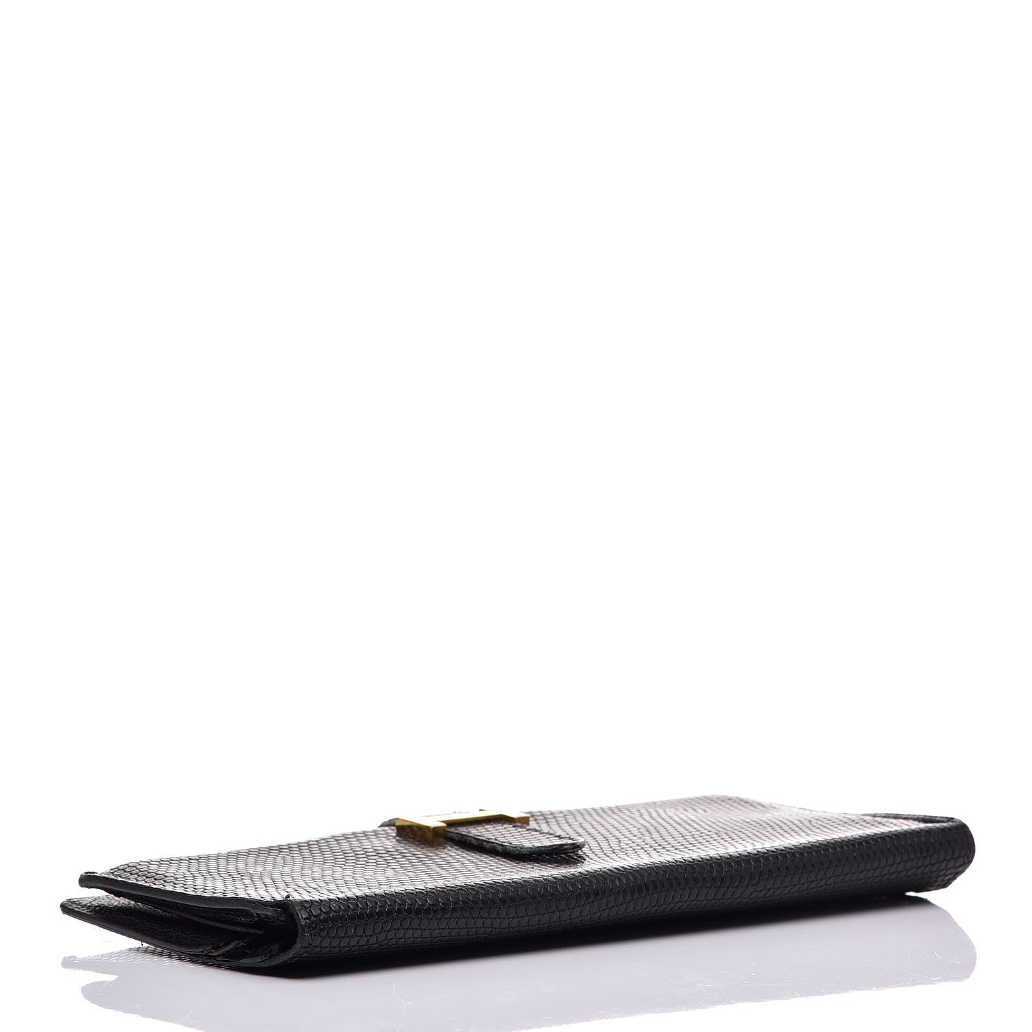 Hermes Lizard Bearn Gusset Wallet Black 4 of 8